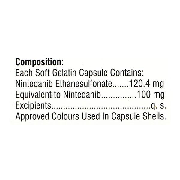 NINTABID 100mg Soft Gelatin Capsule 10's - Idiopathic Pulmonary Fibrosis