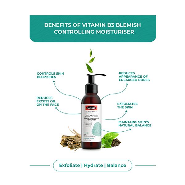 Swisse SC Vitamin B3 Blemish Controlling Moisturiser 115 gm - Face Creams