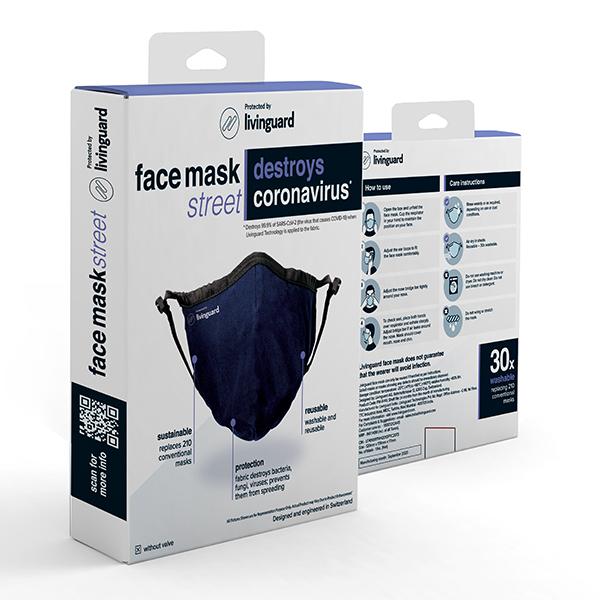 Livinguard Face Mask Street Without Valve (L) - Black (Pack of 1) - Face Mask