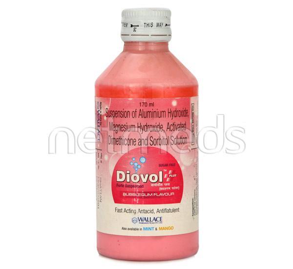 Diovol Plus Forte Bubblegum Suspension 170ml - Ulcer/Reflux/Flatulence-Aaa