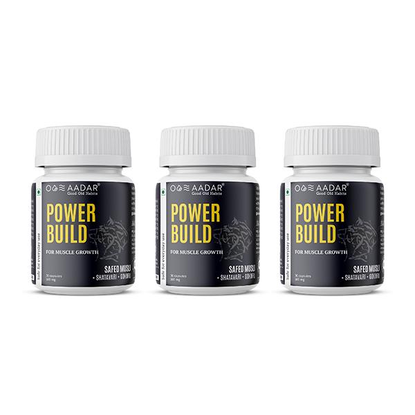 AADAR Power Build for Muscle Growth 500 mg Capsule (Pack of 3 x 30's) - General Health
