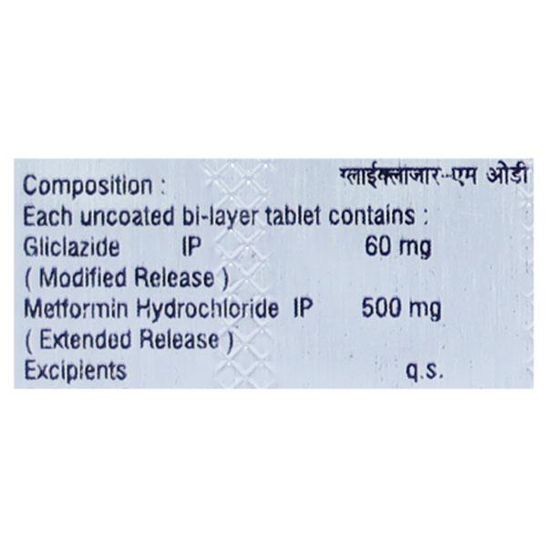 GLYCLAZAR M OD 60 Tablet 10's - Diabetes-Ant