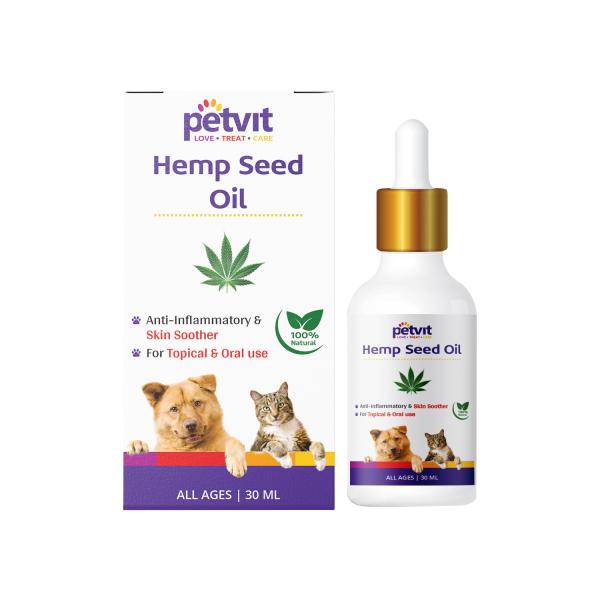 Petvit Hemp Seed Oil - All Breeds of Dogs & Cats 30 ml - Pet Grooming