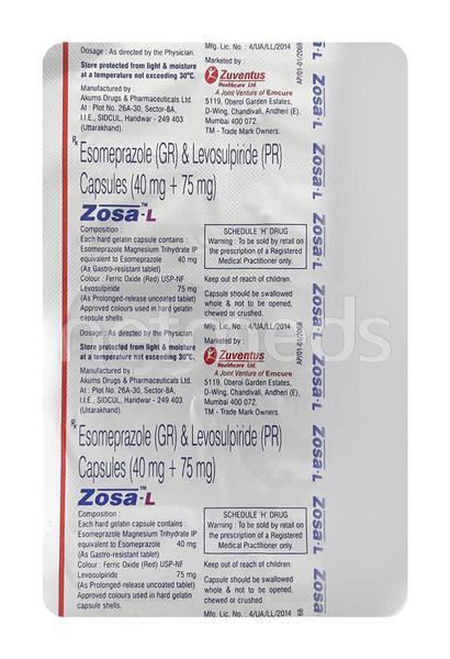 Zosa L Capsule 10'S - Ulcer/Reflux/Flatulence-Aaa