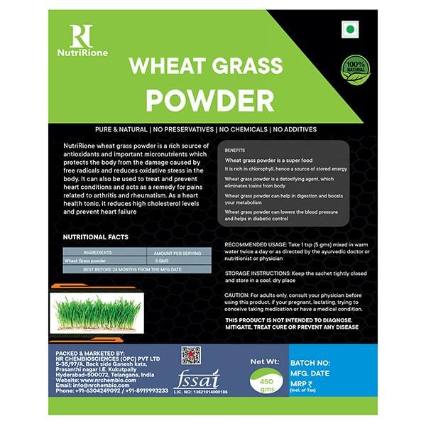NutriRione Wheat Grass Powder 450 gm - Health Products