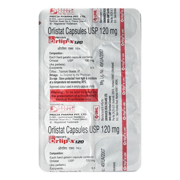 ORLIP X 120 Capsule 10's - Obesity