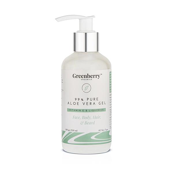 Greenberry Organics 99% Pure Aloe Vera Hair and Body Gel 200 gm - Lotions & Creams