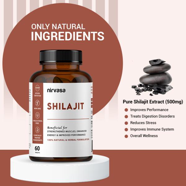 Nirvasa Shilajit Tablet (Pack of 2 x 60's) 1's - General Health