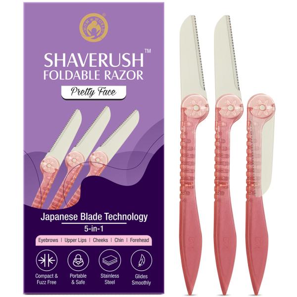 Netmeds | Mom & World ShaveRush Women Foldable Pretty Face Razors 3's