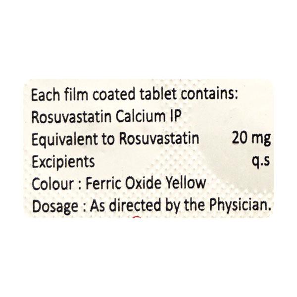 Rosloy 20mg Tablet 10'S - High Cholesterol-Dys