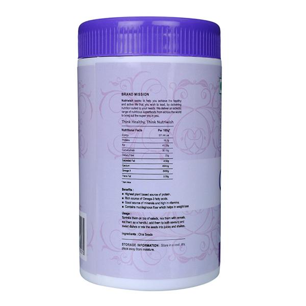 Nutriwish Chia Seeds 250 gm - Nutritional Bars
