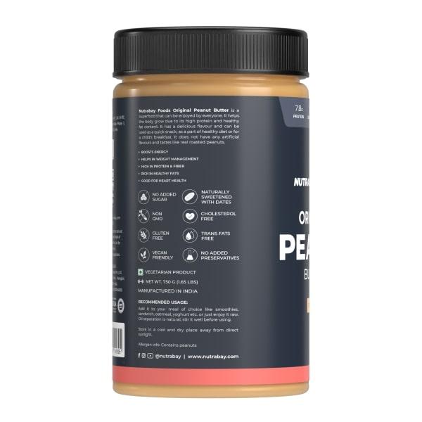 Nutrabay Foods Original Peanut Butter - Crunchy 750 gm - Weight Loss