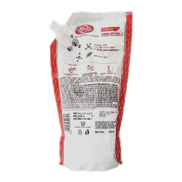 Lifebuoy Total 10+ Germ Protection Handwash Refill (Buy 1 Get 1 Free) 750 ml - Hand Wash & Soaps