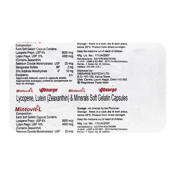 MINTOVIT L Capsule 10's - Supplements-Vam