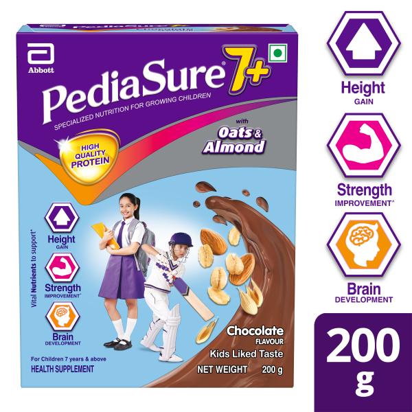 Netmeds | Pediasure 7Plus Health Drink Powder - Chocolate Flavour 200 gm (Refill Pack)