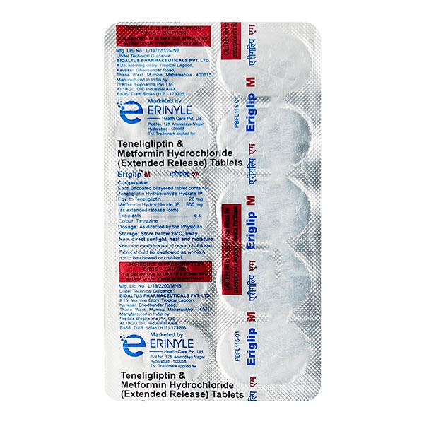 ERIGLIP M Tablet 10's - Diabetes-Ant