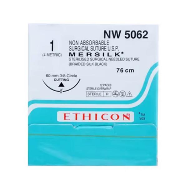 Netmeds | Johnson & Johnson Ethicon Mersilk Non Absorbable Surgical Suture (1-0) (76 cm) (NW5062) 1's