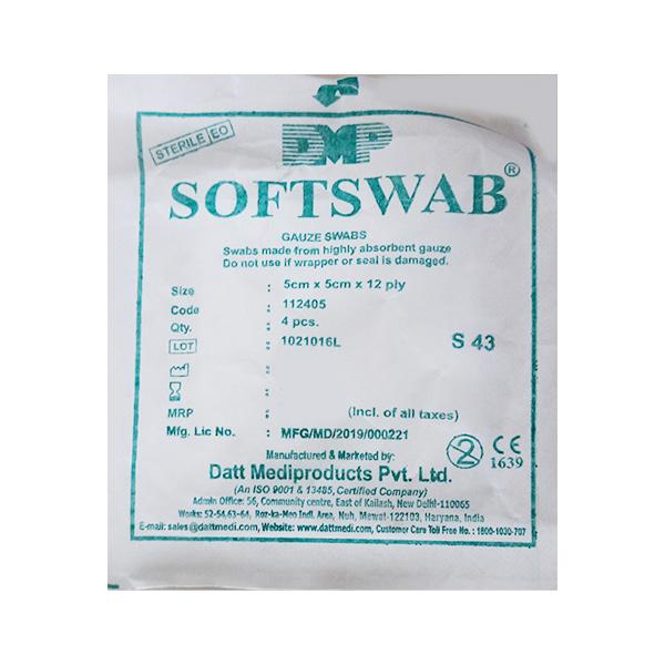 Netmeds | DMP Softswab Gauze Swabs (112405) (5 cm x 5 cm x 12 Ply) 4's
