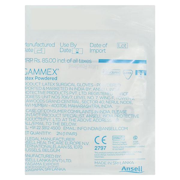 Ansell Gammex Latex Powder Free Surgical Gloves Pair (6.5) 2's - Gloves - S