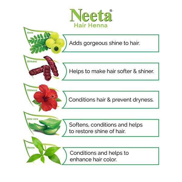 Neeta Hair Henna Hair Color - Natural Brown 125 gm - Henna