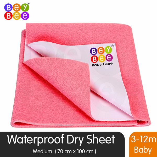 Netmeds | BeyBee Baby Care Waterproof Bed Protector Sheet - Salmon Rose (M) 1's