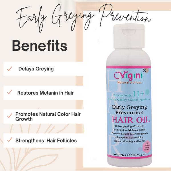 Vigini Natural Actives Hair Growth Vitalizer Oil 100 ml + Early Greying Prevention Hair Oil 100 ml - Hair Serums