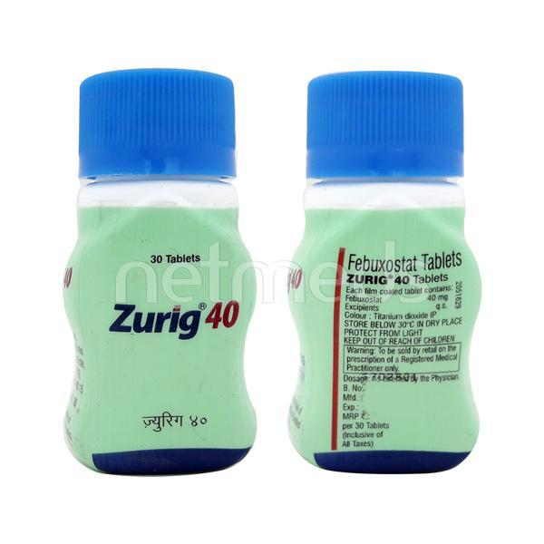Zurig 40mg Tablet 30'S - Gout
