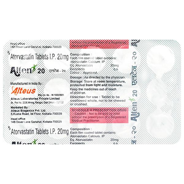 Alten 20Mg Tablet 15's - High Cholesterol-Dys