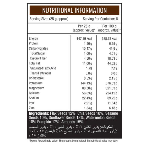 NourishVitals 7 in 1 Super Seeds Mix 200 gm - Nutritional Bars