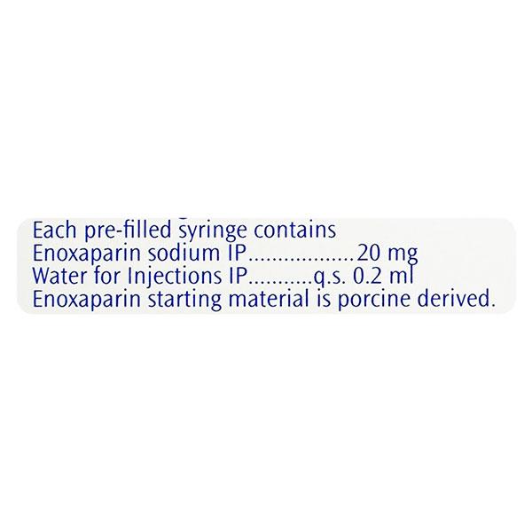 Clexane 20mg Injection(Pfs) 0.2ml - Blood Clot-Ant