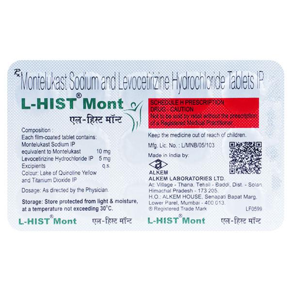 L HIST MONT Tablet 15's - Allergies-Ant