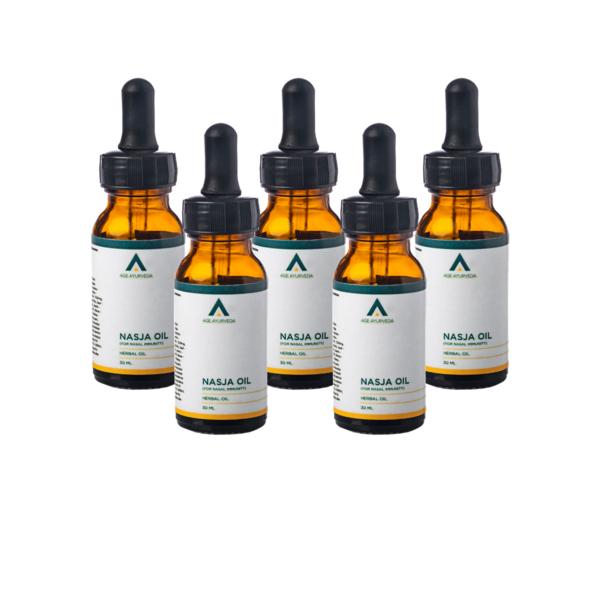 Age Ayurveda Nasja Herbal Nasal Drops Oil (Pack of 5 x 30 ml) - Speciality Medicines