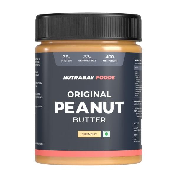 Netmeds | Nutrabay Foods Original Peanut Butter - Crunchy 400 gm