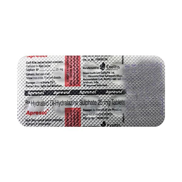 Apresol 25mg Tablet 10'S - Hypertension-Vas