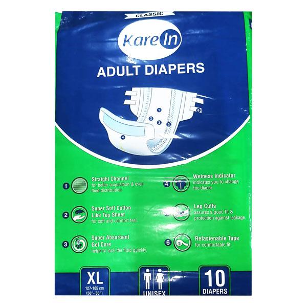Kare In Classic Adult Diaper (XL) (127-165 cm) 10's - Adult Diapers & Pads