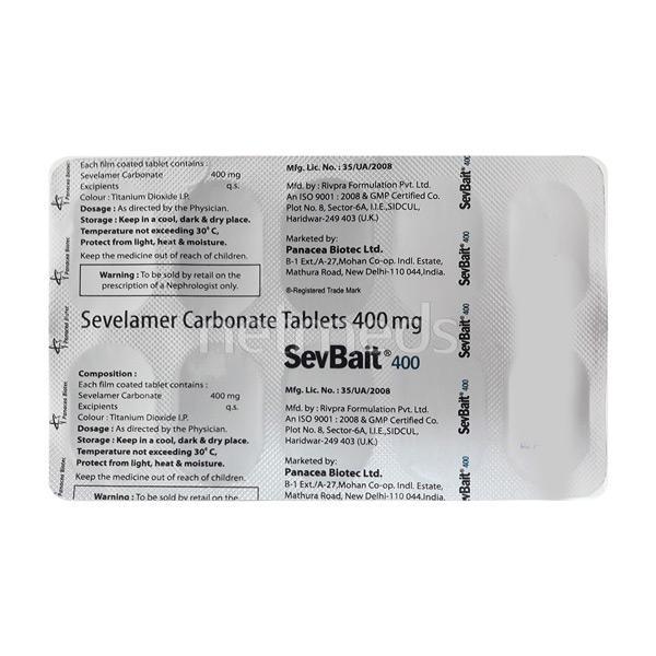 Sevbait 400mg Tablet 10'S - Poisoning/Overdose-Ant