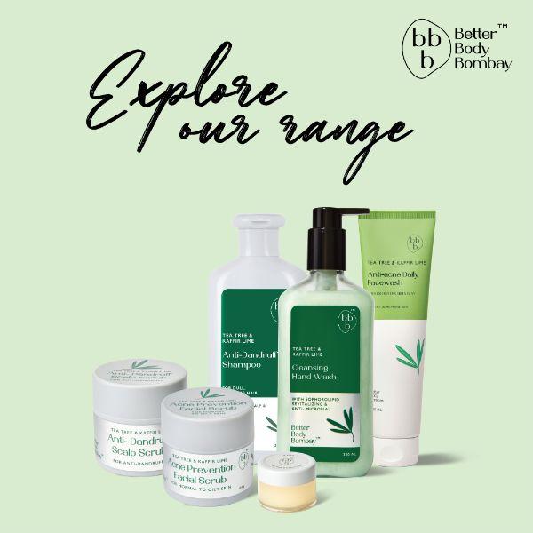 BBB Better Body Bombay Acne Prevention Facial Scrub- Tea Tree & Kaffir Lime 100 gm - Scrubs & Exfoliants