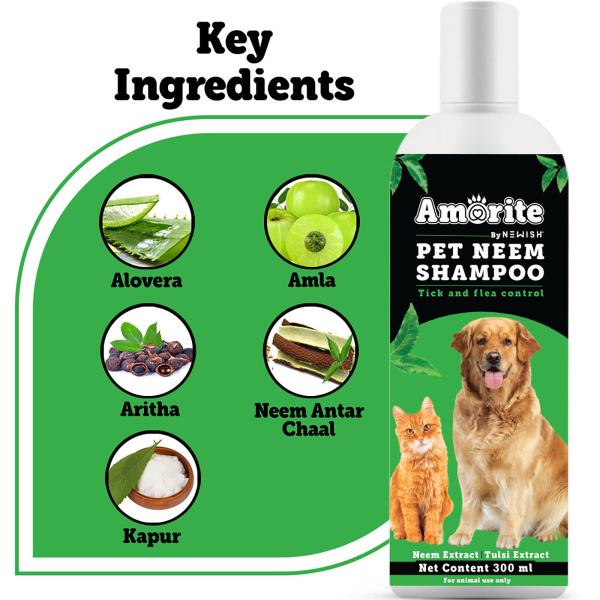 Amorite Pet Neem Shampoo (Pack Of 2 X 300 ml) 1's - Pet Grooming