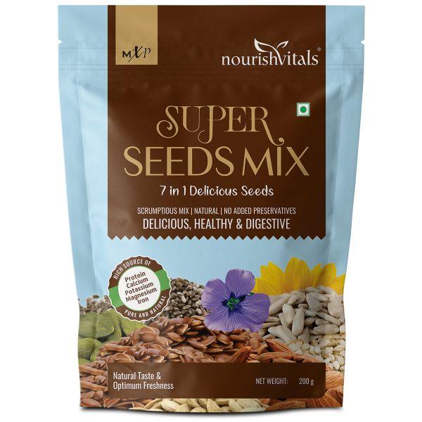 NourishVitals 7 in 1 Super Seeds Mix 200 gm - Nutritional Bars