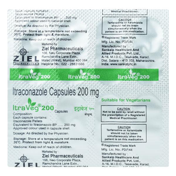 ITRAVEG 200 Capsule 4's - Fungal Infections-Anf