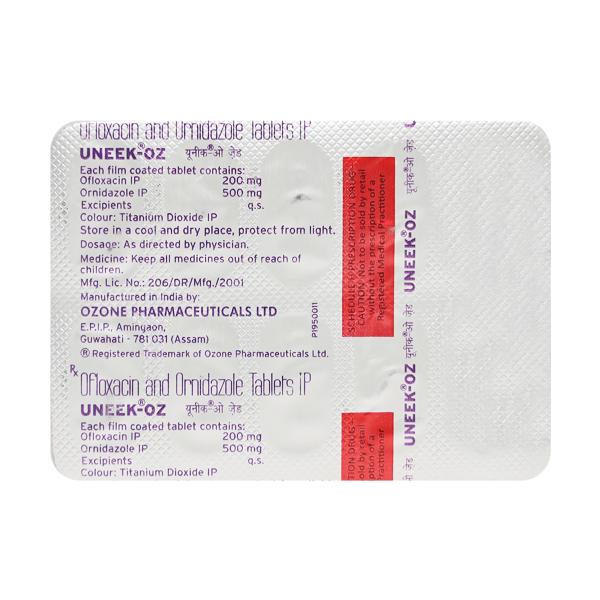 Uneek OZ Tablet 10'S - Bacterial Infections-Qui