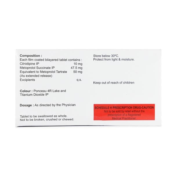 Cilamet XL 10/50mg Tablet 15'S - Hypertension-Cal