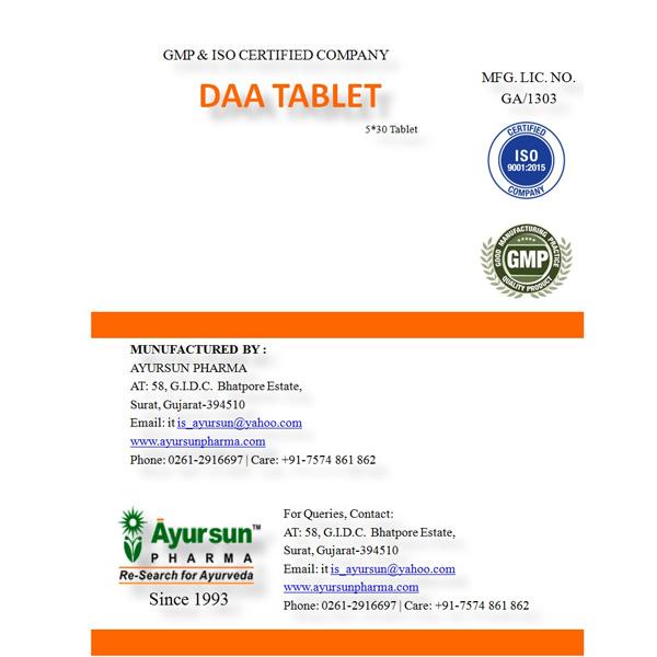 Ayursun Daa Tablet (Pack of 5 x 30's) - Speciality Medicines
