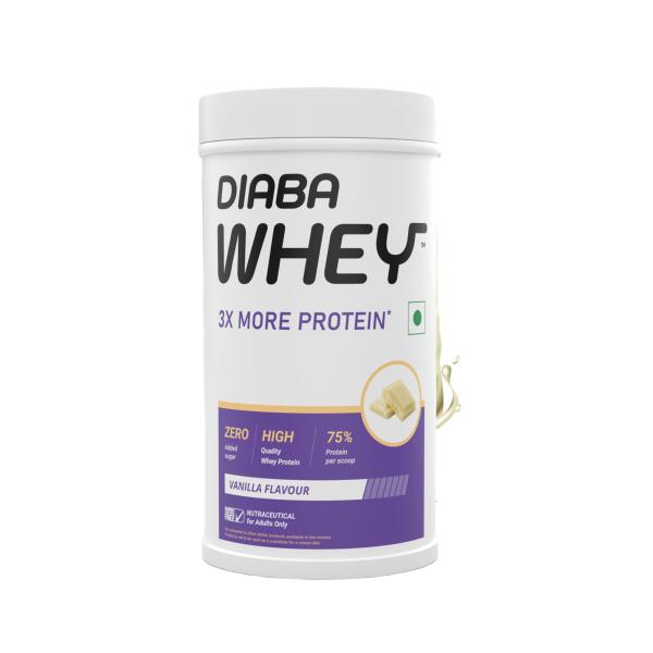 Netmeds | Diaba Whey Protein Powder - Vanilla Flavour 400 gm