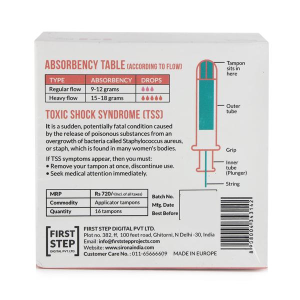 Sirona Premium Applicator Tampon - (Heavy Flow) 16's - Tampons