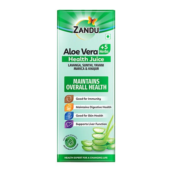 Netmeds | Zandu Aloe Vera + 5 Herbs Health Juice 1 litre