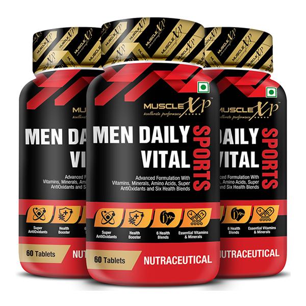 Netmeds | MuscleXP Men Sports Daily Vital Energy Tablet (Pack of 3 x 60's)
