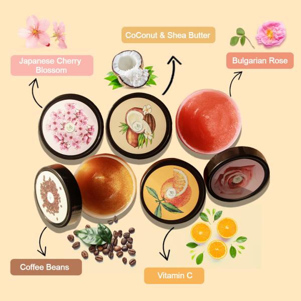 CGG Cosmetics Japanese Cherry Blossom Gel Exfoliating Body Scrub 250 gm - Scrubs & Exfoliants