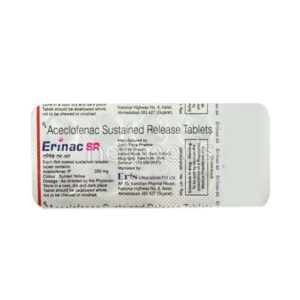 Erinac SR Tablet 10'S - Pain relief-Nsa