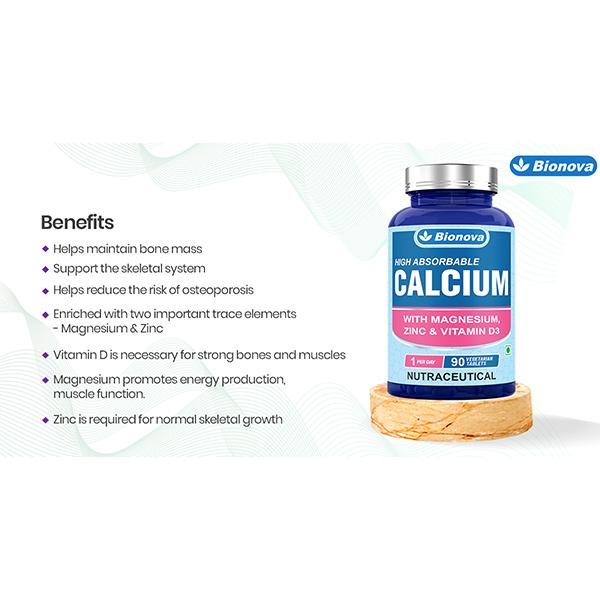 Bionova High Absorbable Calcium Tablet 90's - Calcium And Minerals